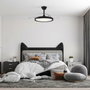 Cristalrecord Polaris Ventilador de Techo Negro con Aspas Retráctiles y LED 3CCT