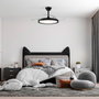 Cristalrecord Polaris Ventilador de Techo Negro con Aspas Retráctiles y LED 3CCT