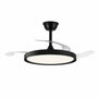 Cristalrecord Polaris Ventilador de Techo Negro con Aspas Retráctiles y LED 3CCT