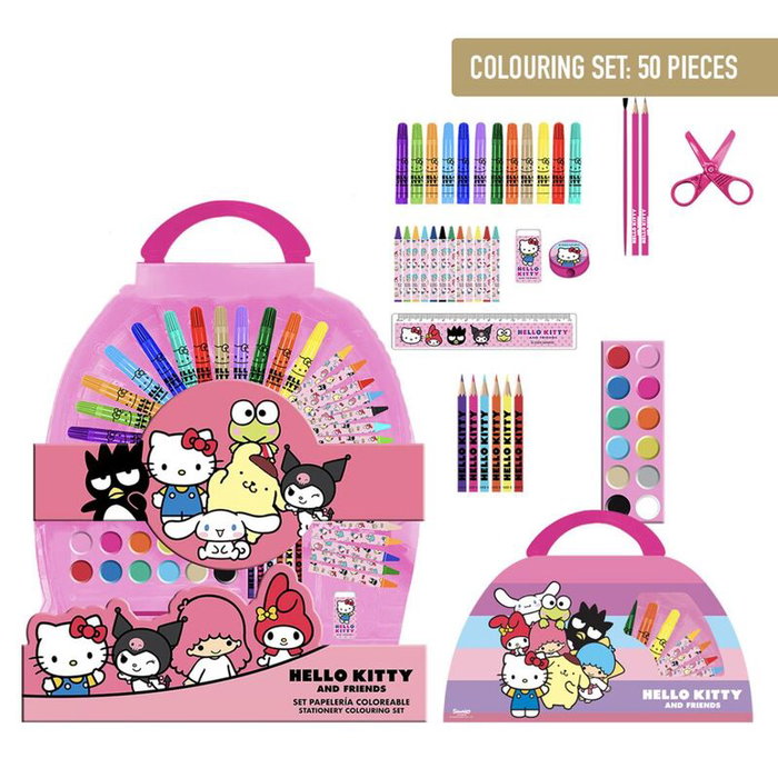 Cerdá Set Papelería Coloreable Hello Kitty 50 Piezas Rosa Cerdá Set Papelería Coloreable Hello Kitty 50 Piezas Rosa