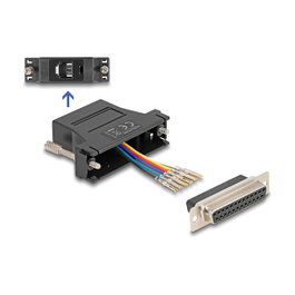 DeLOCK 67097 Adaptador D-Sub 25 Hembra a RJ12 Hembra Negro