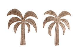 DKD Home Decor Decoración de Pared de Ratán Palmera Surtido de 2 Unidades