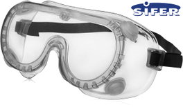 SIFER Gafa de Seguridad Integral PVC Transparente con Ventilación Indirecta
