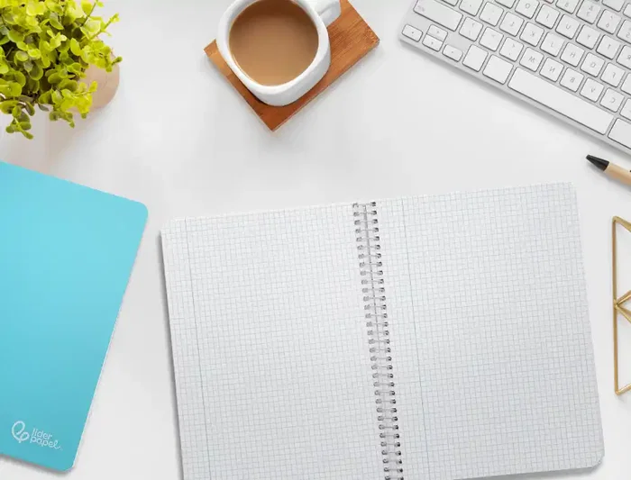 Liderpapel Cuaderno Espiral A5 Witty Tapa Dura 80 Hojas 90gr Cuadro 4mm con Margen Color Azul