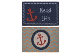 DKD Home Decor Felpudo Atlantico Azul Marino Turquesa 40 x 1.5 x 60 cm (6 Unidades)