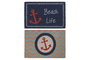 DKD Home Decor Felpudo Atlantico Azul Marino Turquesa 40 x 1.5 x 60 cm (6 Unidades)