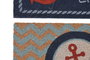 DKD Home Decor Felpudo Atlantico Azul Marino Turquesa 40 x 1.5 x 60 cm (6 Unidades)