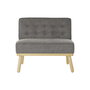 DKD Home Decor Sillón de Lino Abeto Capitoné Gris Oscuro