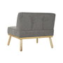 DKD Home Decor Sillón de Lino Abeto Capitoné Gris Oscuro