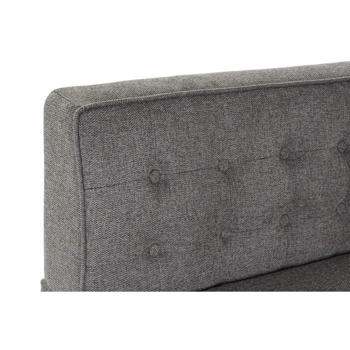 DKD Home Decor Sillón de Lino Abeto Capitoné Gris Oscuro
