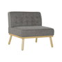 DKD Home Decor Sillón de Lino Abeto Capitoné Gris Oscuro