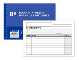 Liderpapel Tal lp - Talonario de Notas de Expediente Octavo Duplo, Texto en Portugués, 60g, 85x157x105 mm