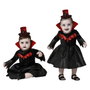 Disfraz de Vampiresa Halloween Bebé Niña 6-12 Meses Negro con Detalles Rojos y Sombrero Mini