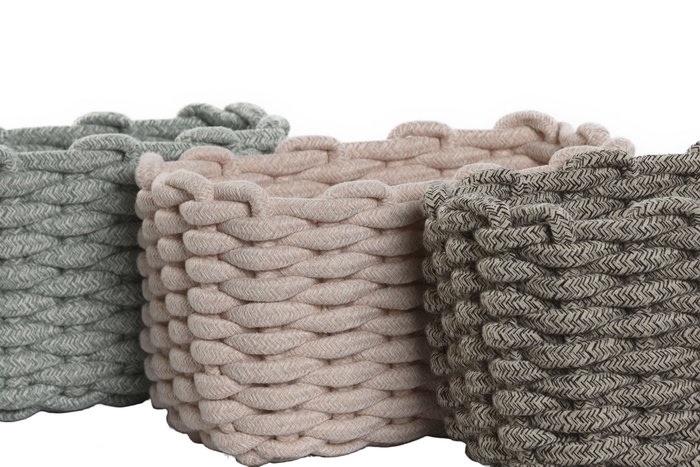 DKD Home Decor Surtido de 3 Cestas de Cuerda 25x15x15 cm DKD Home Decor Surtido de 3 Cestas de Cuerda 25x15x15 cm