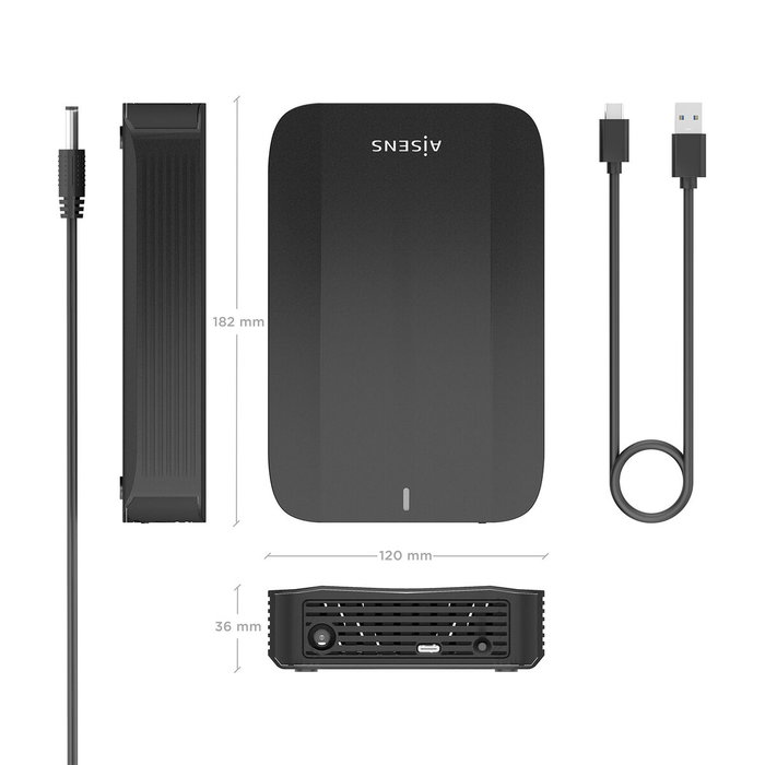AISENS ASE-3535B Caja Externa para Disco Duro 3.5 SATA a USB-C Negro AISENS ASE-3535B Caja Externa para Disco Duro 3.5 SATA a USB-C Negro