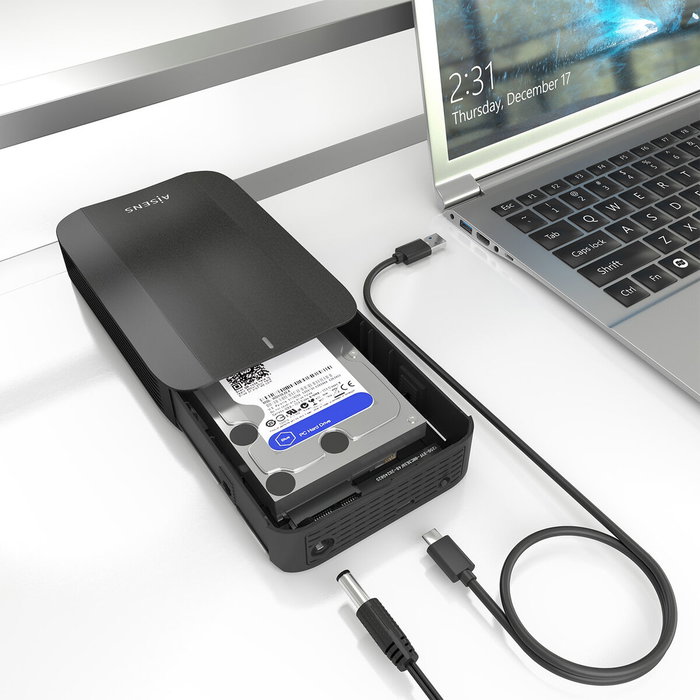 AISENS ASE-3535B Caja Externa para Disco Duro 3.5 SATA a USB-C Negro AISENS ASE-3535B Caja Externa para Disco Duro 3.5 SATA a USB-C Negro