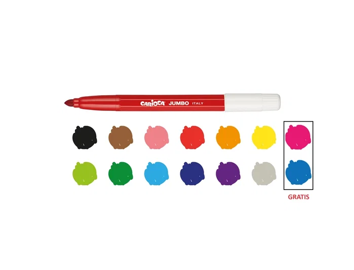 Carioca Rotuladores Jumbo Superlavables Colores Surtidos Estuche 12+2 Gratis Carioca Rotuladores Jumbo Superlavables Colores Surtidos Estuche 12+2 Gratis