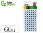 Liderpapel Ojos adhesivos de 10 mm con pupila negra y pestañas azules, pack de 66 unidades