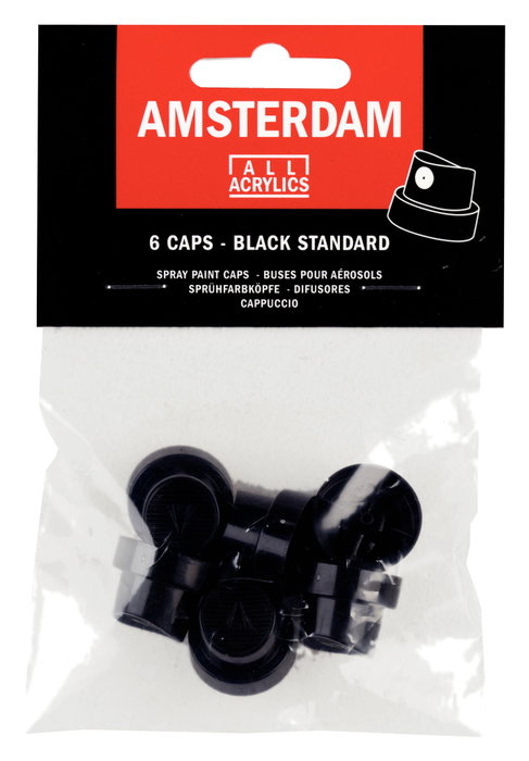 Amsterdam Difusores estándar para pintura en aerosol x6 negro Amsterdam Difusores estándar para pintura en aerosol x6 negro