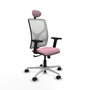 PIQUERAS Y CRESPO Silla de oficina Motilla Rosa con malla Blanca