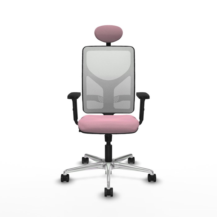 PIQUERAS Y CRESPO Silla de oficina Motilla Rosa con malla Blanca