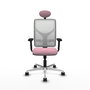 PIQUERAS Y CRESPO Silla de oficina Motilla Rosa con malla Blanca