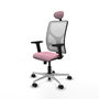 PIQUERAS Y CRESPO Silla de oficina Motilla Rosa con malla Blanca