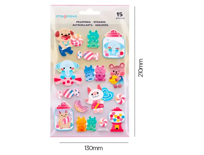 Imaginovo Magic Dreams Dulces Pegatinas con Relieve 210x130 mm