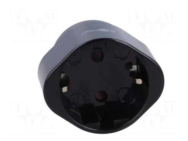 GOOBAY Adaptador de Viaje con Toma de Tierra, Negro