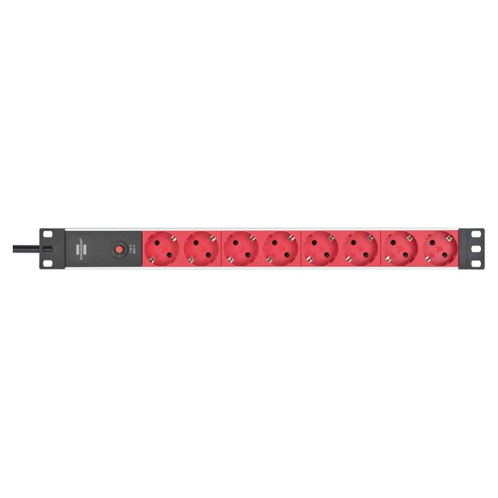 Brennenstuhl Regleta Alu-Line 8 salidas AC, 2 m, rojo/negro Brennenstuhl Regleta Alu-Line 8 salidas AC, 2 m, rojo/negro