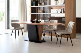 Giner Y Colomer Mesa Comedor Acacia Madera Maciza 240x100x76 cm Negro Natural