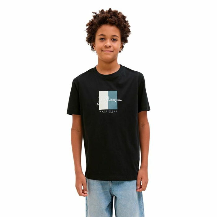 Camiseta de Manga Corta Infantil Jack & Jones Jorfrederiksberg Negro
