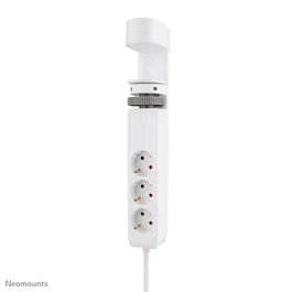 Neomounts DS22-840WH6 Regleta de Sobremesa con Abrazadera, 3 Tomas Schuko y USB C/A Blanco