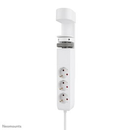 Neomounts DS22-840WH6 Regleta de Sobremesa con Abrazadera, 3 Tomas Schuko y USB C/A Blanco