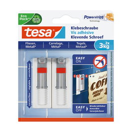Tesa Tornillo adhesivo 2.4 cm x 6.4 cm blanco