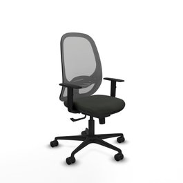 PIQUERAS Y CRESPO Silla de oficina Cilanco con mecanismo Sincro, Gris y Negro