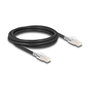 DeLOCK Cable de red RJ45 Cat.6A S/FTP con clips de seguridad, 2 m, Negro