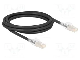 DeLOCK Cable de red RJ45 Cat.6A S/FTP con clips de seguridad, 2 m, Negro