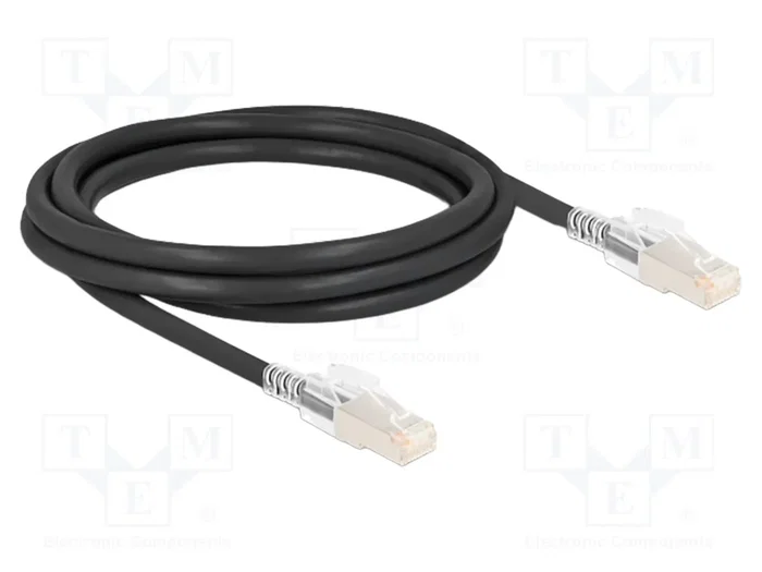 DeLOCK Cable de red RJ45 Cat.6A S/FTP con clips de seguridad, 2 m, Negro DeLOCK Cable de red RJ45 Cat.6A S/FTP con clips de seguridad, 2 m, Negro