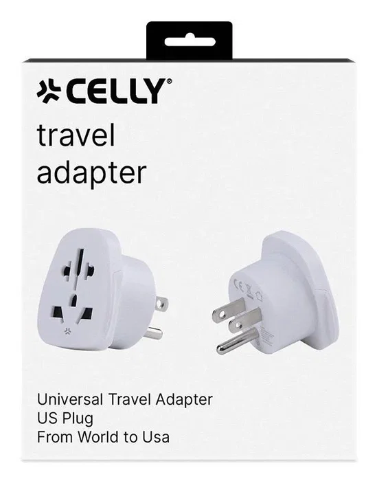 Celly TRAVELADAPTERUS Adaptador de Viaje Universal Blanco, 100 - 250 V, 50/60 Hz, 10 A