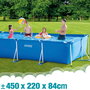 Intex Piscina Rectangular Frame 450x220x84cm con Bomba y Capacidad 7127L PVC+METAL