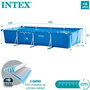 Intex Piscina Rectangular Frame 450x220x84cm con Bomba y Capacidad 7127L PVC+METAL