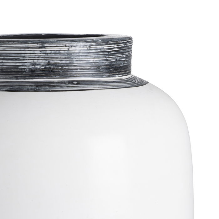 Jarrón Blanco Terracota Decoración 26 X 28 X 48 cm