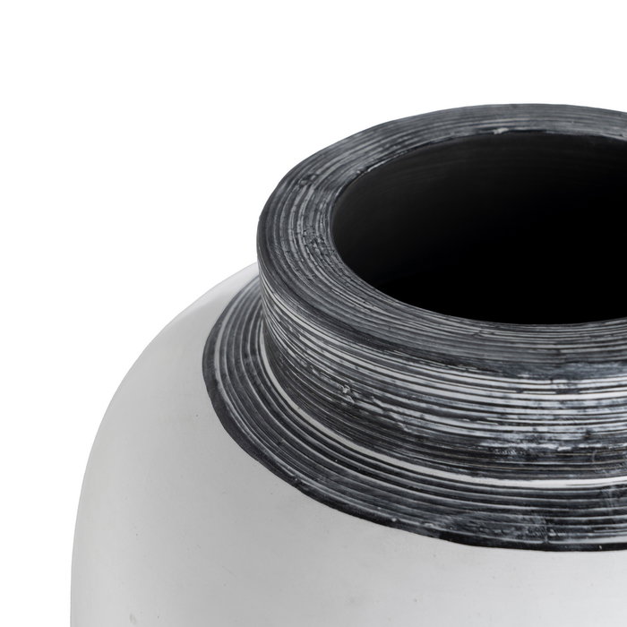 Jarrón Blanco Terracota Decoración 26 X 28 X 48 cm