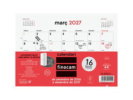 FINOCAM Calendario 2026-27 Catalán 16 Meses Neutro con Bloc e Imán