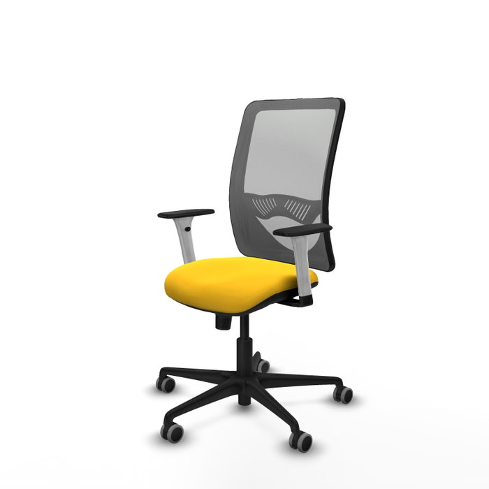 PIQUERAS Y CRESPO Silla de oficina Zulema con mecanismo Sincro, Amarillo y Gris