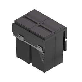 ALK System Gila Modulo 500 - Cubo de Basura Extraíble para Reciclar de 2x40L, Ecológico, para Mueble de Cocina con Varios Compartimentos