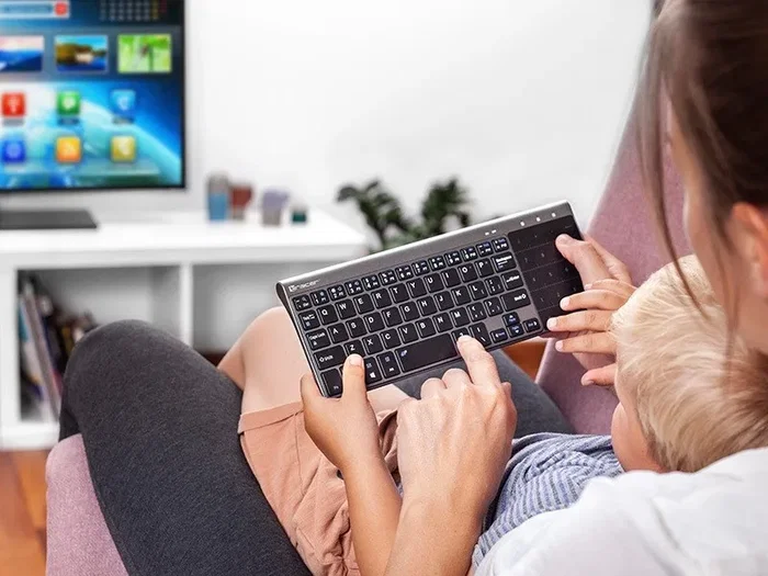 Tracer Expert RF 2.4 GHz Teclado Inalámbrico con Touchpad, Distribución Polaca, Negro