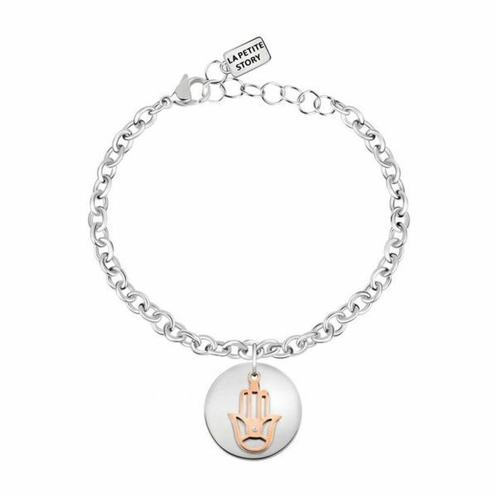 La Petite Story Pulsera de Acero Inoxidable con Colgante Gris