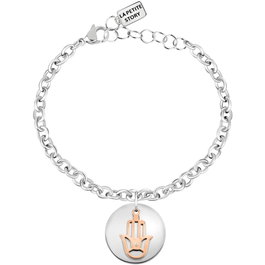 La Petite Story Pulsera de Acero Inoxidable con Colgante Gris